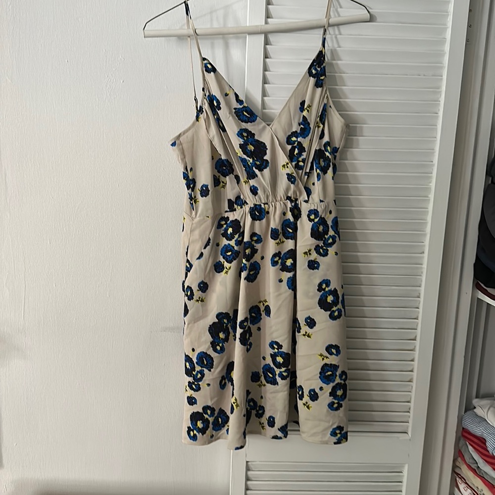 Blue and cream floral dress